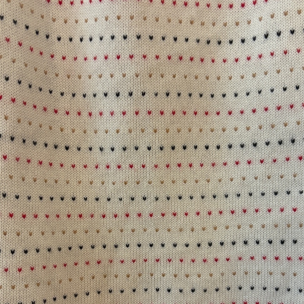 Talbots Red and Cream Fair Isle Lamb’s Wool Sweater - Picture 3 of 6